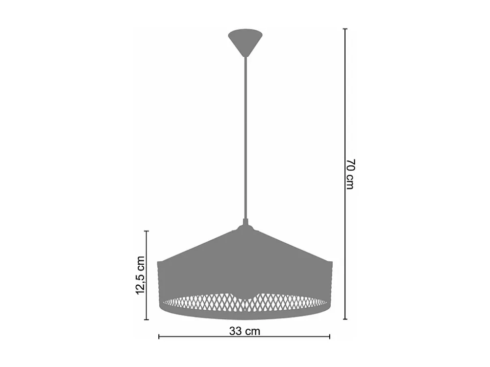 Suspensão TOSEL ADONIS metálico cúpula amarelo D33 x H70 cm
