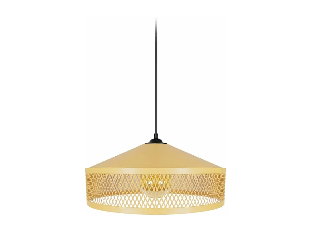 Suspensão TOSEL ADONIS metálico cúpula amarelo D33 x H70 cm