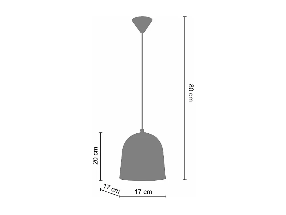 Suspensão TOSEL ELIOT vidro cúpula cetim D20 x H70 cm