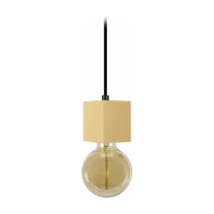 Suspensão TOSEL LIAN metálico cúpula amarelo D33 x H70 cm