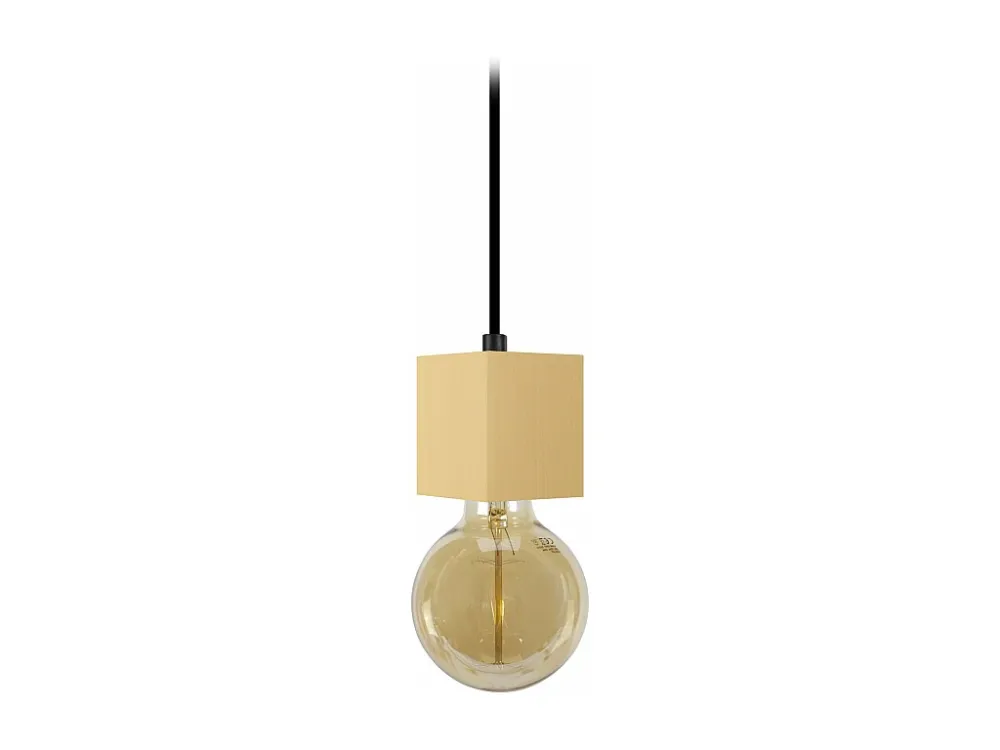 Suspensão TOSEL LIAN metálico cúpula amarelo D33 x H70 cm