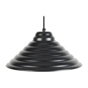 Suspensão TOSEL ONDULÉ metálico oval preto D33 x H80 cm
