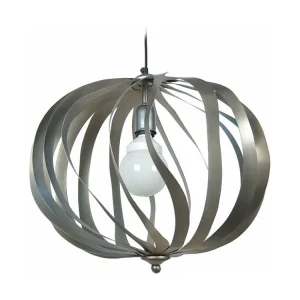 Suspensão TOSEL OVALIA metálico globo cinza D20 x H77 cm