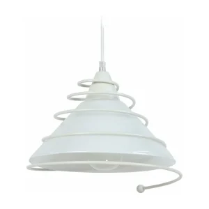 Suspensão TOSEL SPIRALITO metálico bar branco D80 x H80 cm