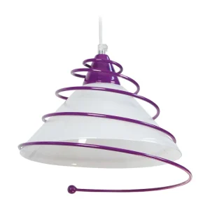 Suspensão TOSEL SPIRALITO metálico quadrado branco D35 x H95 cm