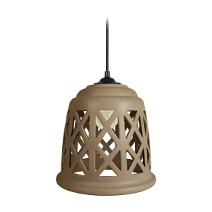 Suspensão TOSEL TOURAL metálico e madeira cilindro Carvalho D35 x H100 cm
