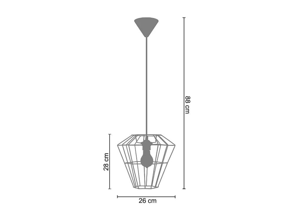 Suspensão TOSEL TRIBERG cerâmica cônico argila D16,5 x H75 cm
