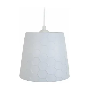 Suspensão TOSEL TROFA metálico cúpula branco D32 x H75 cm