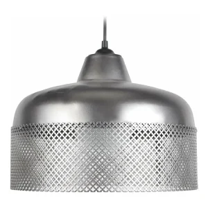 Suspensão TOSEL TROG GAINE metálico cúpula cinza preto D31 x H78 cm