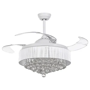 Ventoinha de teto branca com luz LED PEEL
