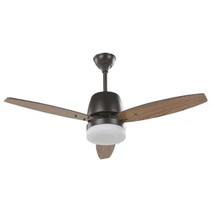 Ventoinha de teto preta e castanha com luz LED MLAVA