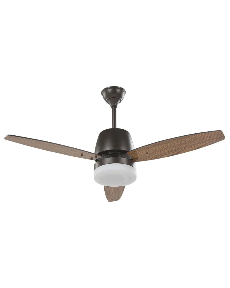 Ventoinha de teto preta e castanha com luz LED MLAVA