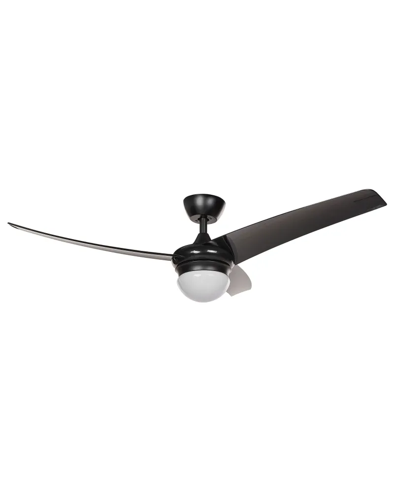 Ventoinha de teto preta com luz LED JIBOA