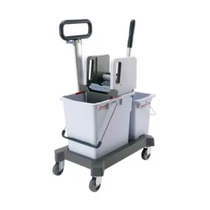 VILEDA Kit Duplo com Prensa Vertical – Sistema de Limpeza Profissional 25L + 9L