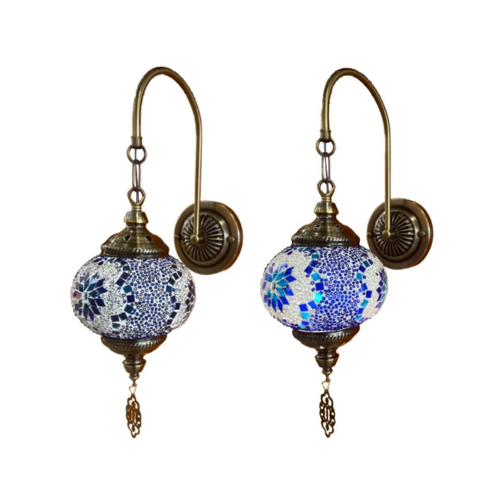 Aplique de Parede Mosaico Azul Ø150mm P/ Lâmpada E14 IP20