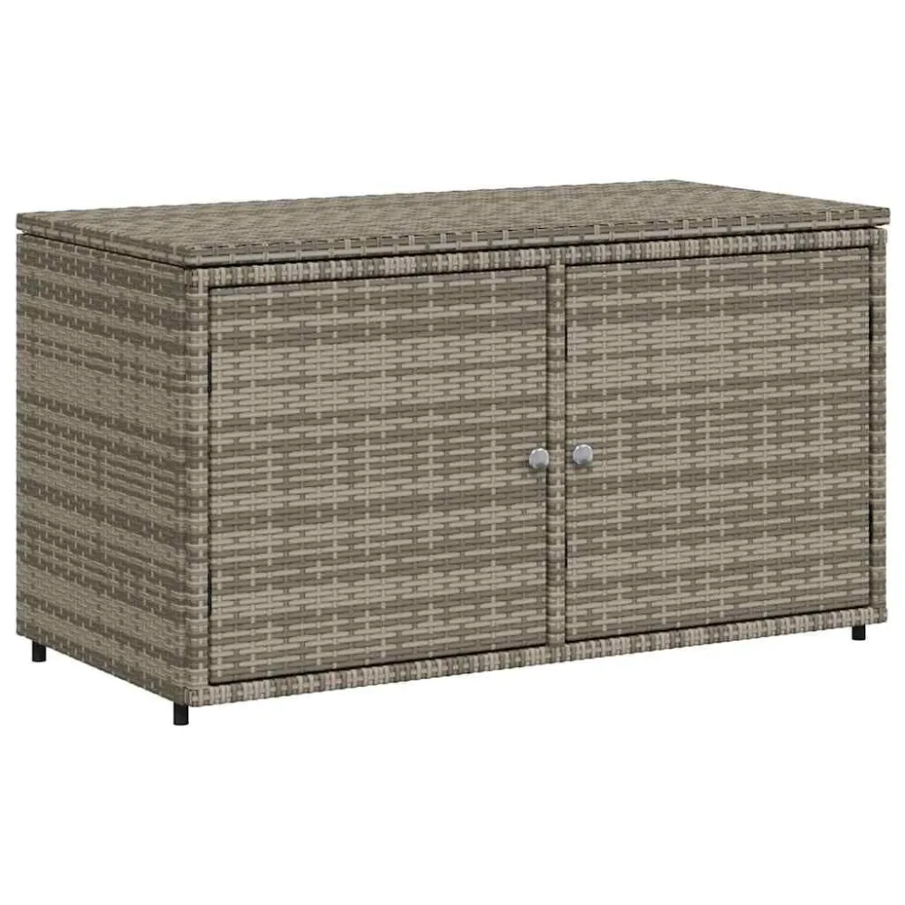 Armário de arrumação para jardim 110x55x60,5cm vime PE cinzento