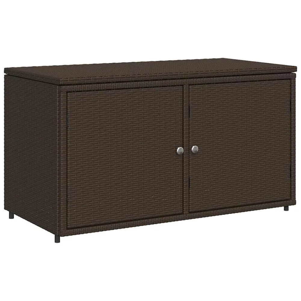 Armário de arrumação para jardim 110x55x60,5cm vime PE castanho