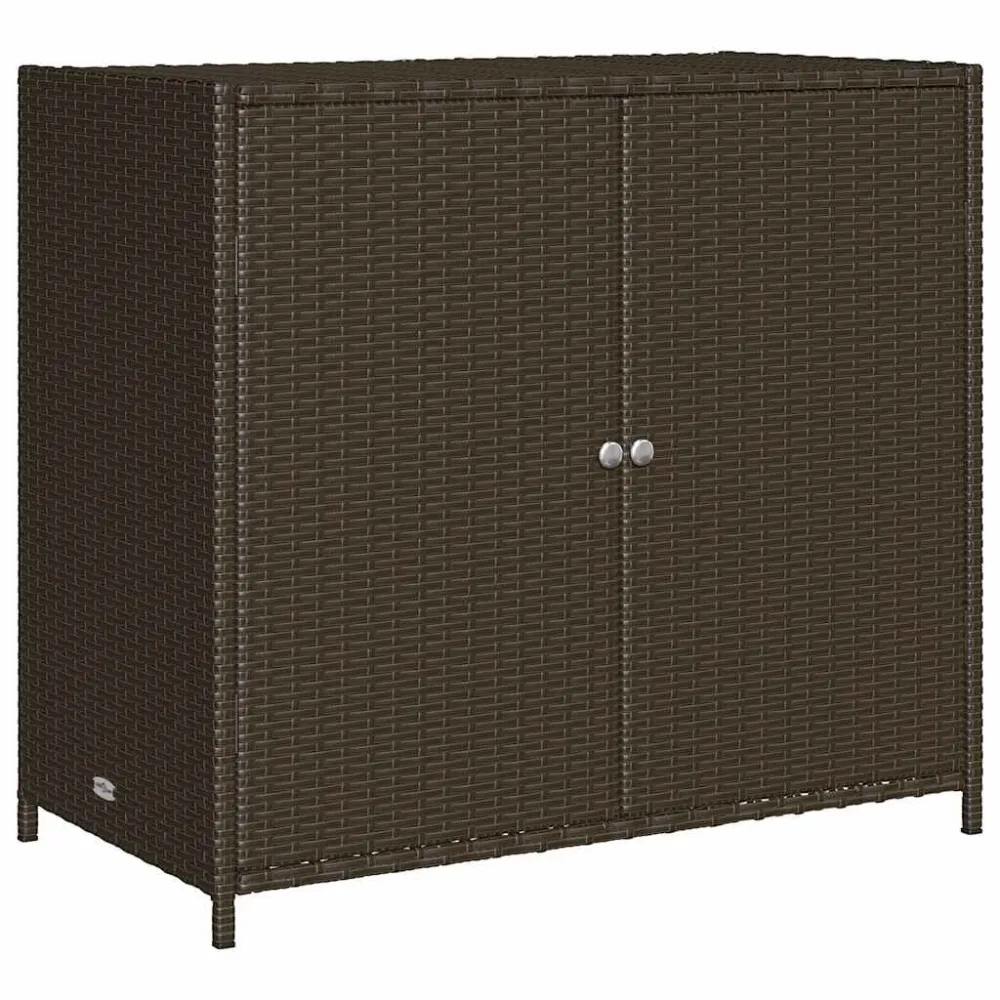 Armário de arrumação para jardim 83x45x76 cm vime PE castanho