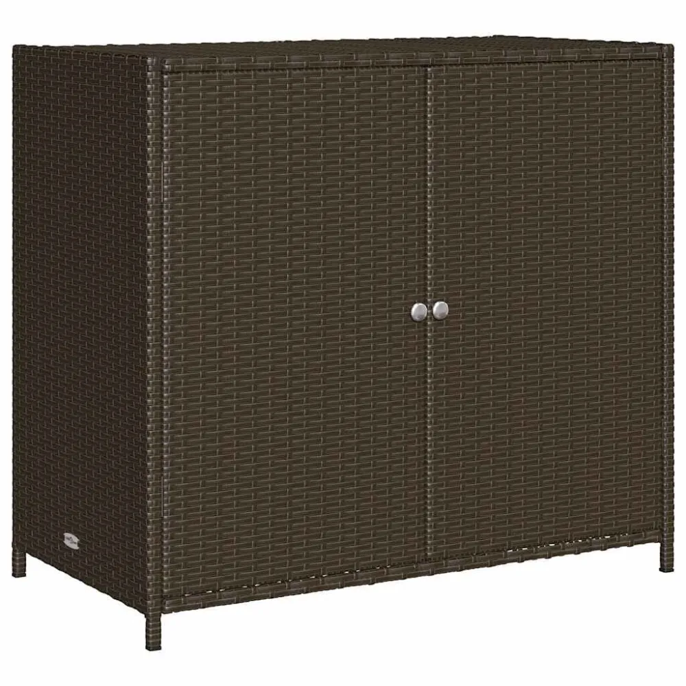 Armário de arrumação para jardim 83x45x76 cm vime PE castanho