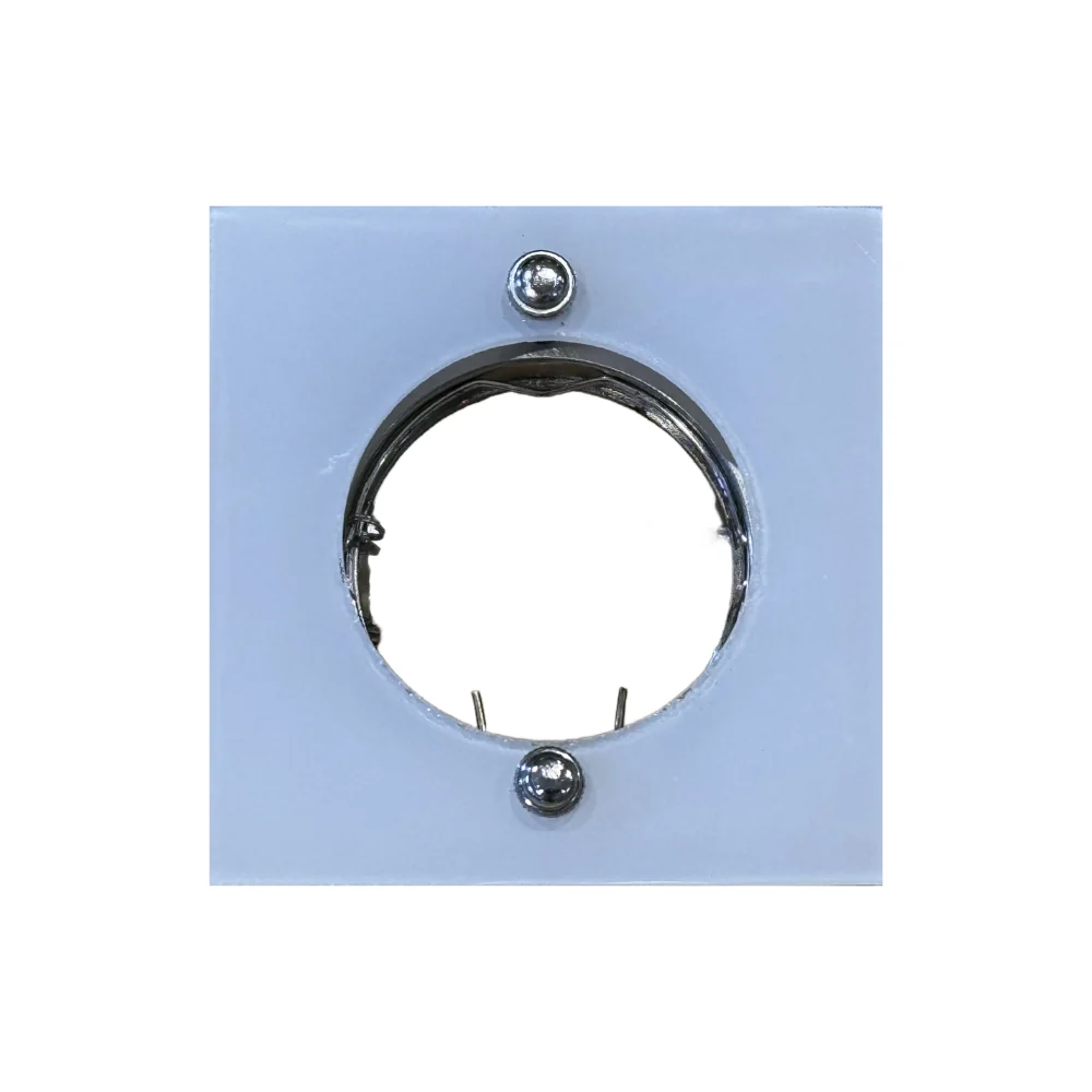 Aro de Vidro Quadrado Downlight Fixo para Lâmpadas GU10 Estilo Veterano