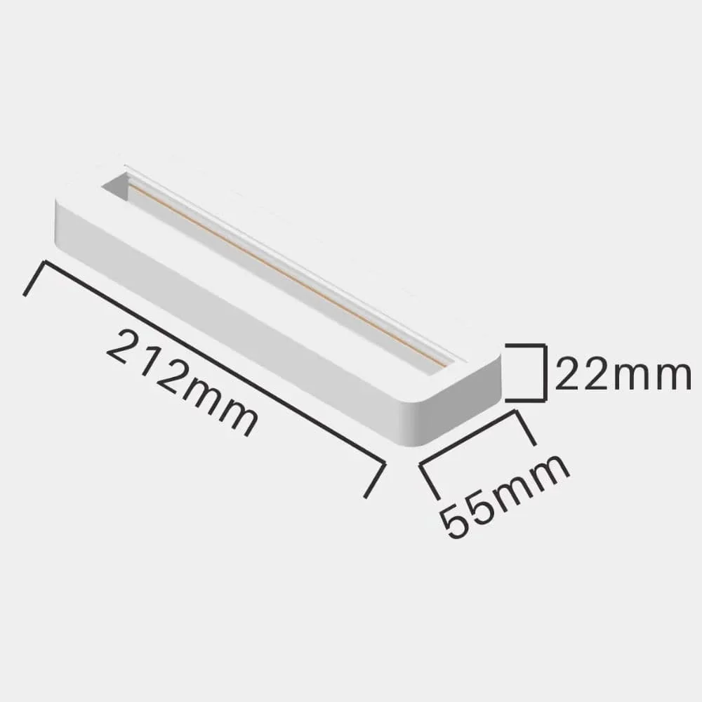Base Saliente Retangular Branca Para Projetor de Calha Monofásico IP20 LED7