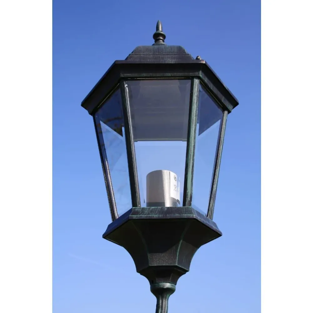 Brighton Candeeiro de pé para jardim 3 braços / 230 cm Verde escuro/preto