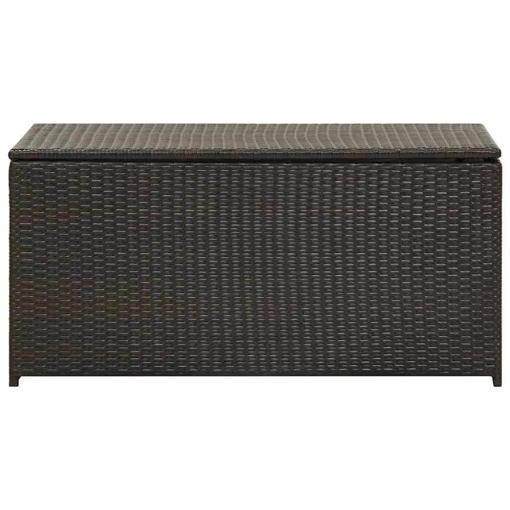 Caixa de arrumação para jardim 100x50x50 cm vime PE castanho