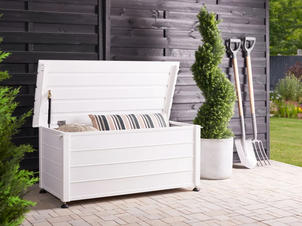 Caixa de arrumação para jardim branca 113 x 50 cm CAMPALTO