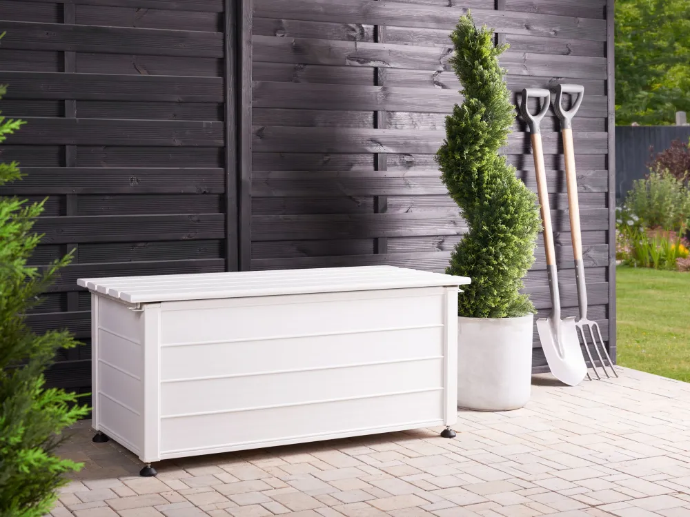 Caixa de arrumação para jardim branca 113 x 50 cm CAMPALTO