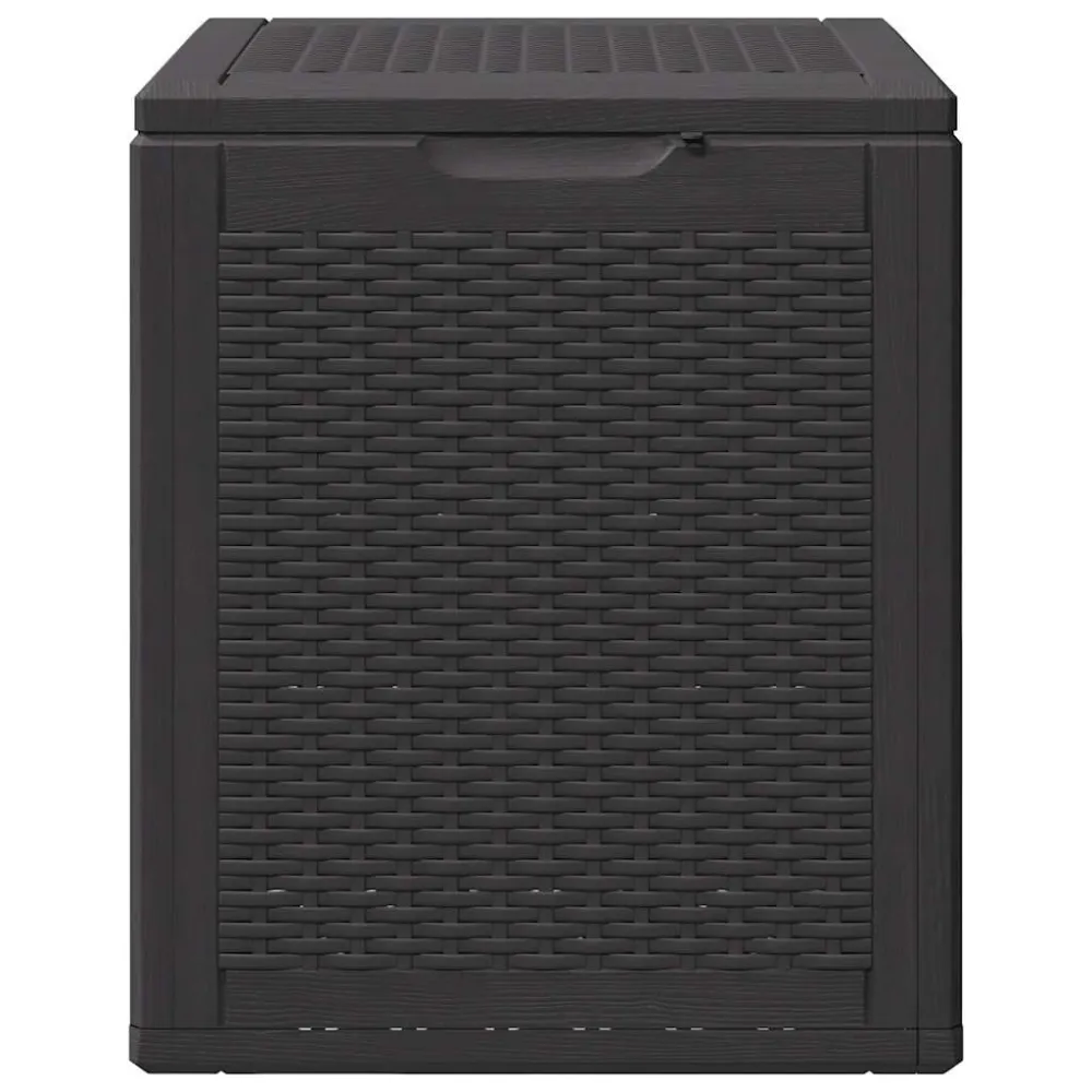 Caixa de arrumação para jardim 90 L vime PP preto