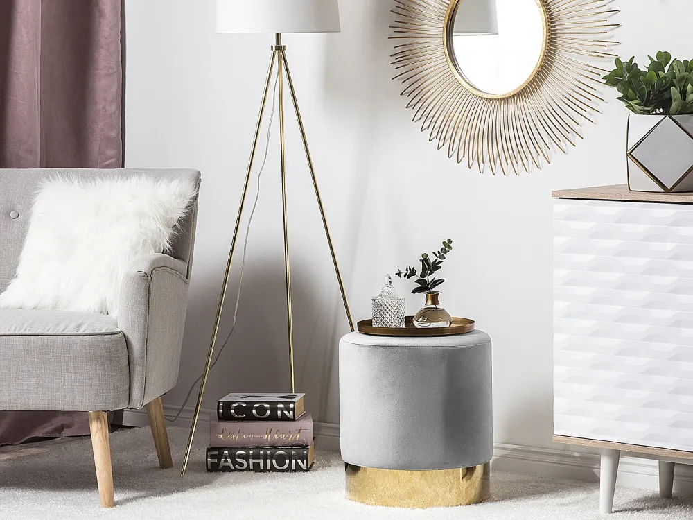 Candeeiro de pé 148 cm branco e cor de cobre VISTULA com Grau de Proteção IP67
