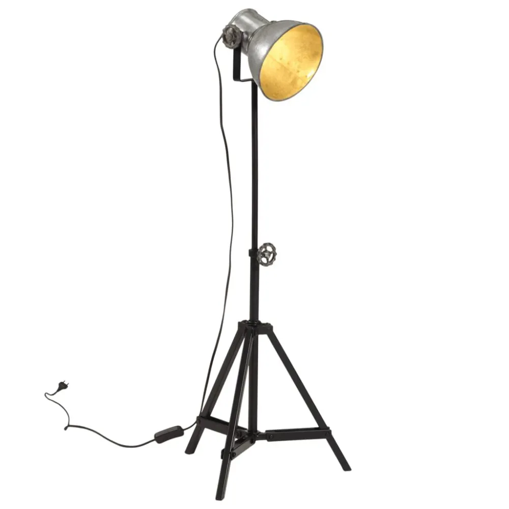 Candeeiro de pé 25 W 35x35x65/95 cm E27 prateado retró