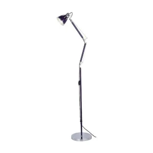 Candeeiro de Chão Jerona, Violeta, Cromado, 27,5x27,5x180 cm, EPIKASA