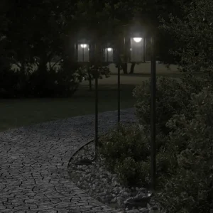 Candeeiro de chão para exterior 100 cm ço inoxidável preto PT851961