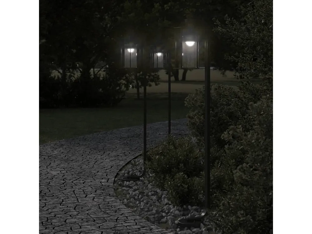 Candeeiro de chão para exterior 100 cm ço inoxidável preto PT851961