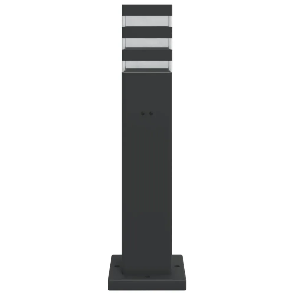 Candeeiro de chão para exterior com tomada 50 cm alumínio preto