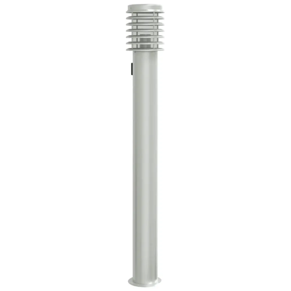 Candeeiro chão para exterior com tomada 110 cm ço inox. prateado