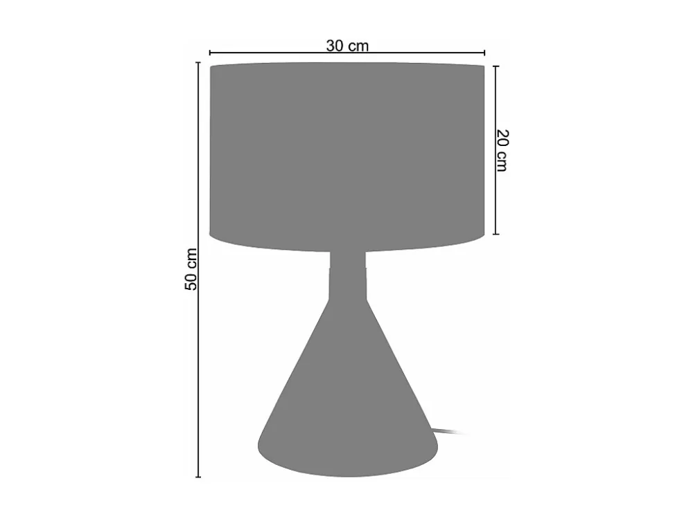 Candeeiro de mesa TOSEL LAM. ZURICK metálico cônico vermelho D27 x H43 cm