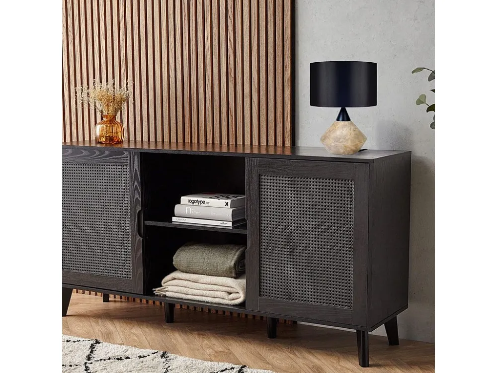 Candeeiro de mesa TOSEL LAM.LUGANO metálico rasgar cinza D34 x H33 cm
