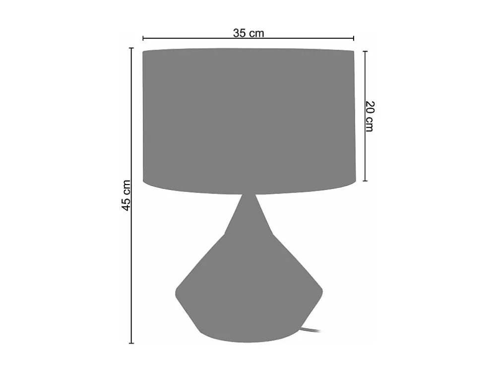 Candeeiro de mesa TOSEL LAM.LUGANO metálico rasgar cinza D34 x H33 cm
