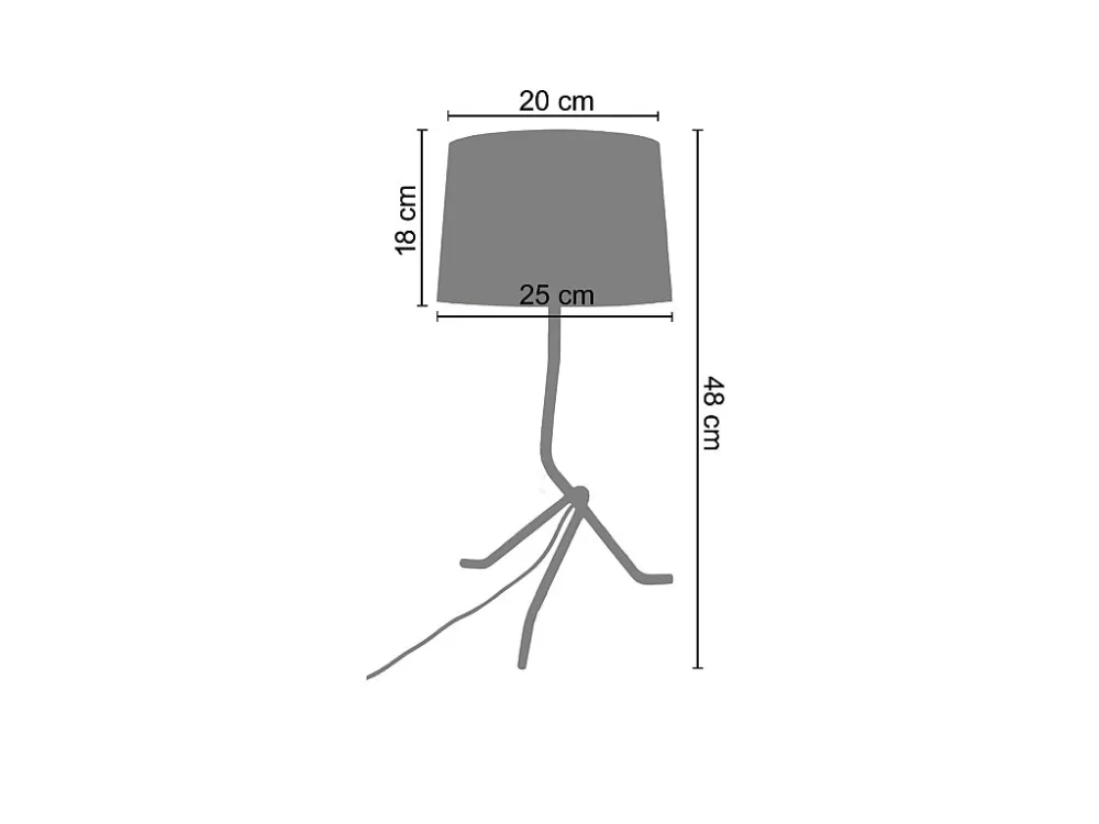 Candeeiro de mesa TOSEL VILI tecido coluna fresco D30 x H54 cm