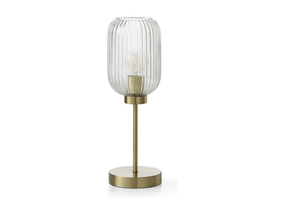 Candeeiro de mesa vintage metálico e vidro D14 x A43,5 cm dourado - LOUXOR
