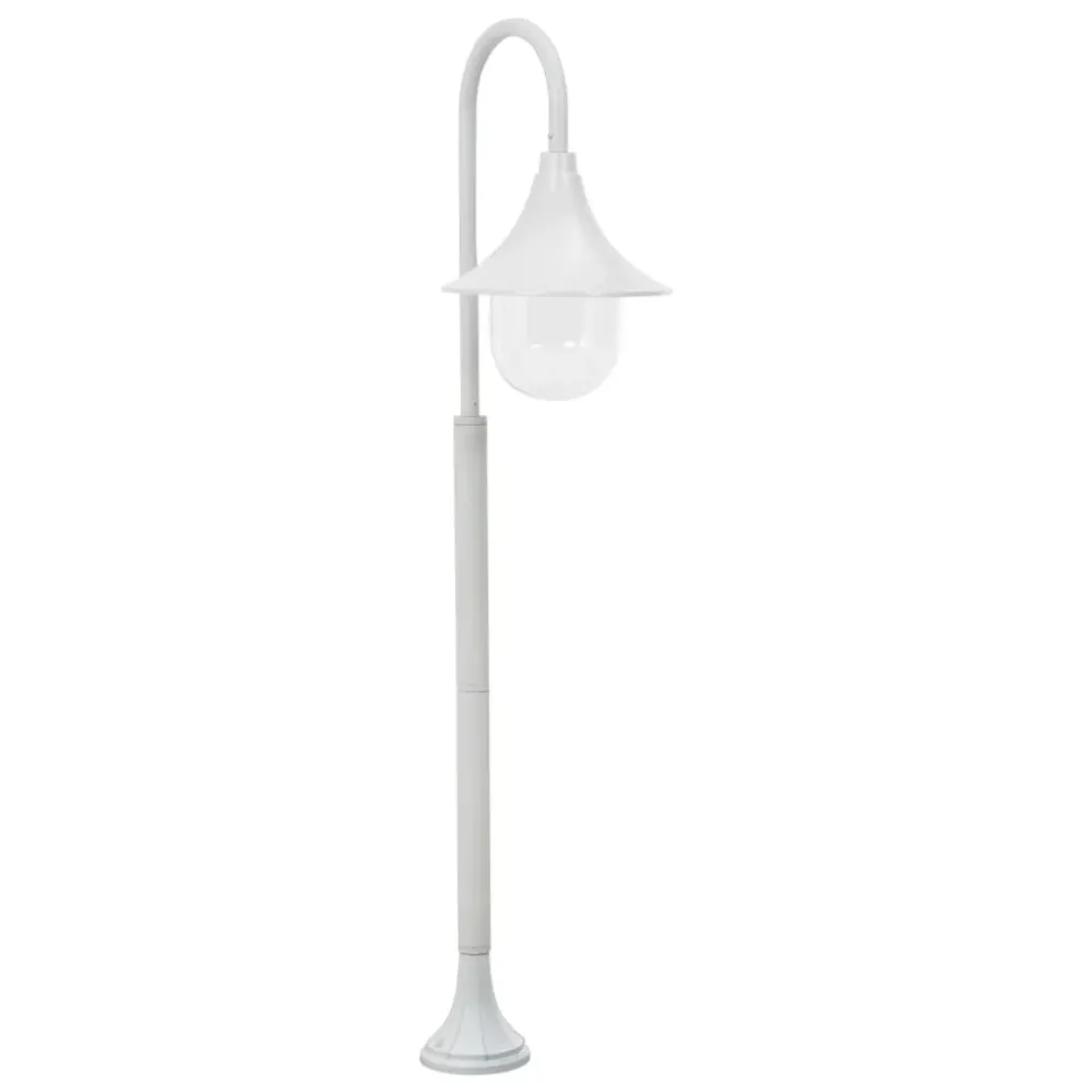 Candeeiro de pé para jardim E27 120 cm alumínio branco