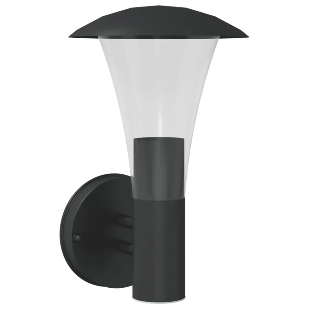 Candeeiro de parede para exterior ço inoxidável preto Bateria de Lítio