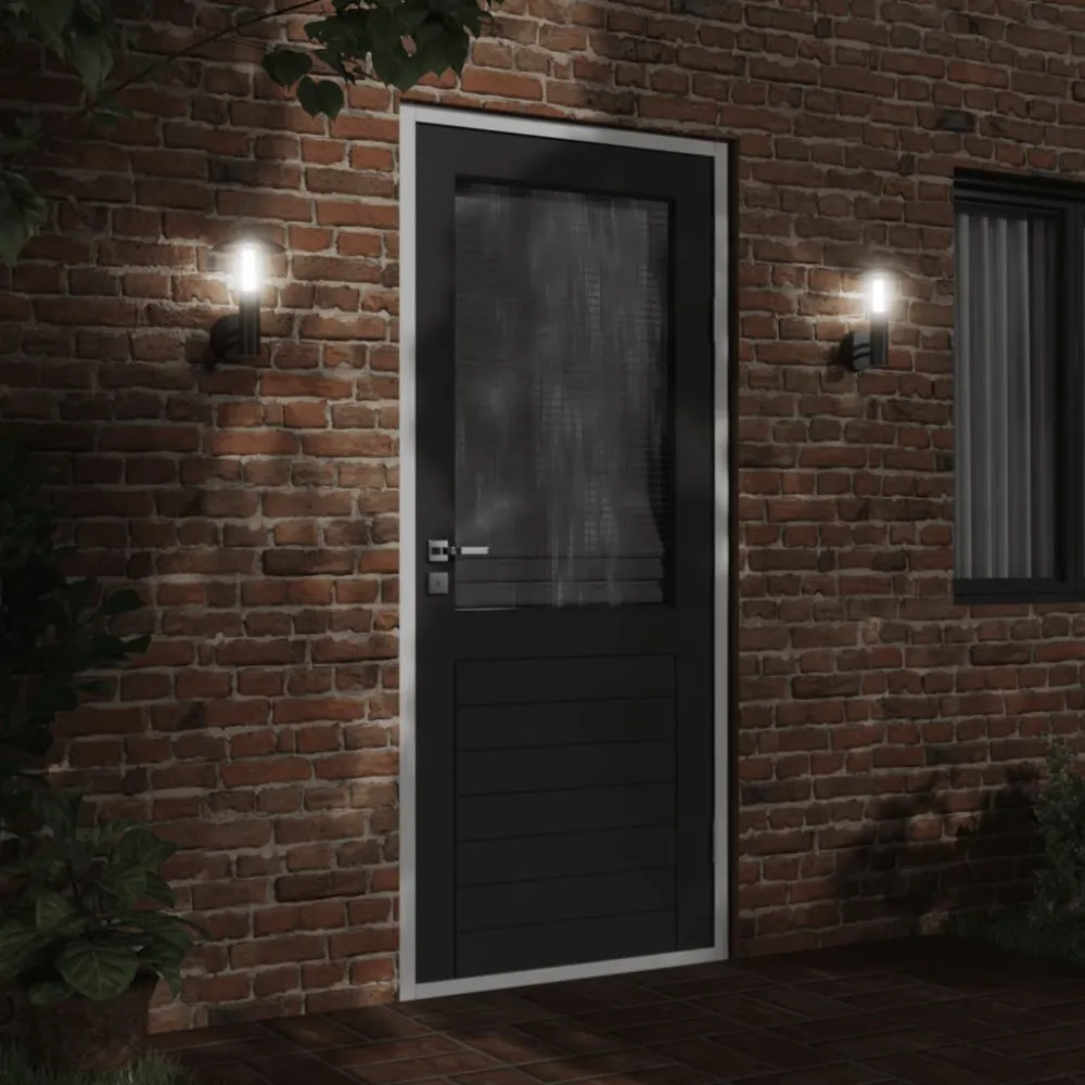 Candeeiro de parede para exterior ço inoxidável preto Bateria de Lítio
