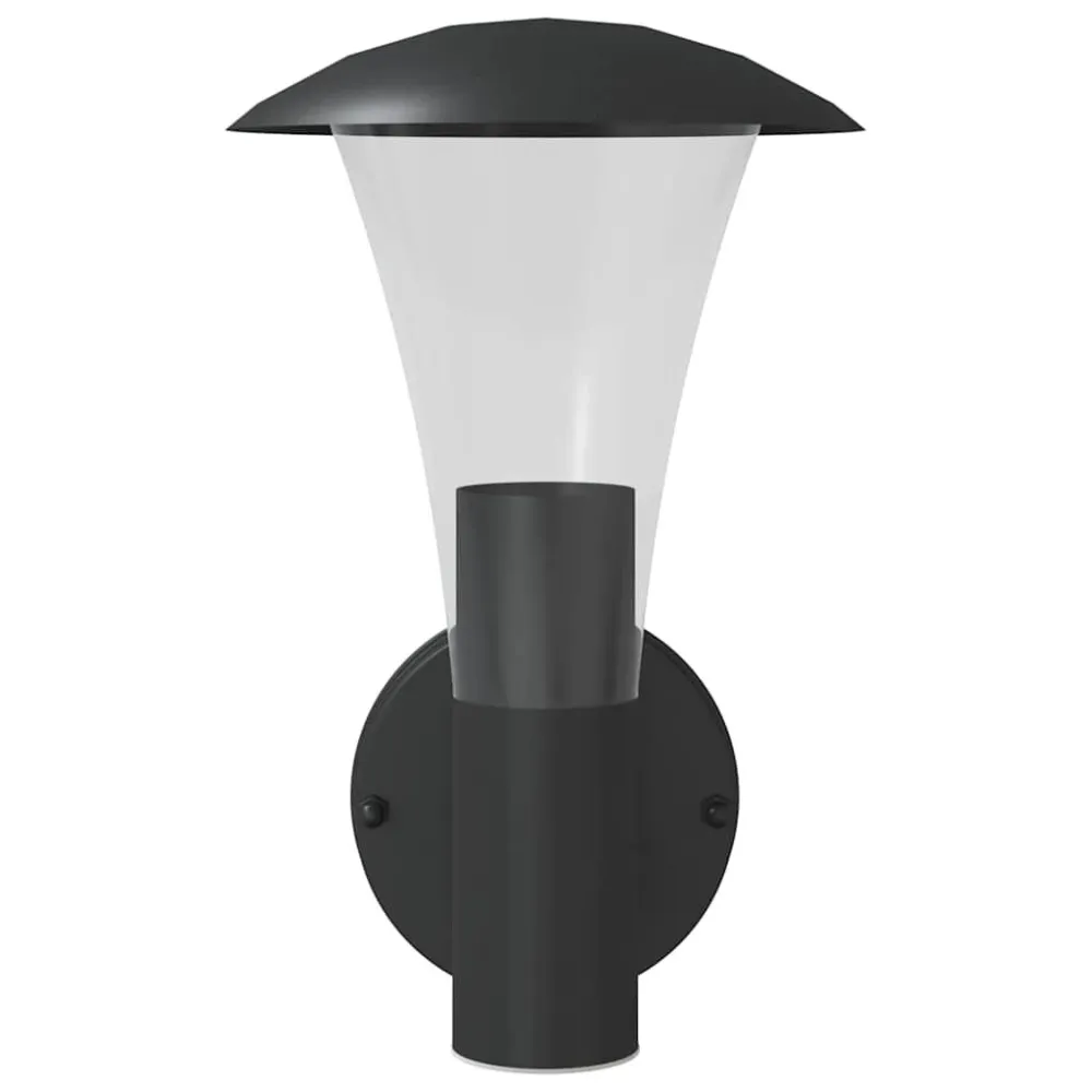 Candeeiro de parede para exterior ço inoxidável preto Bateria de Lítio