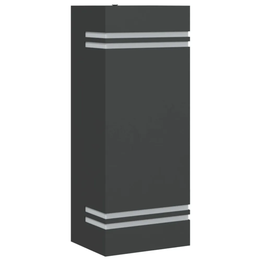 Candeeiro de parede para exterior ço inoxidável preto Bateria de Lítio