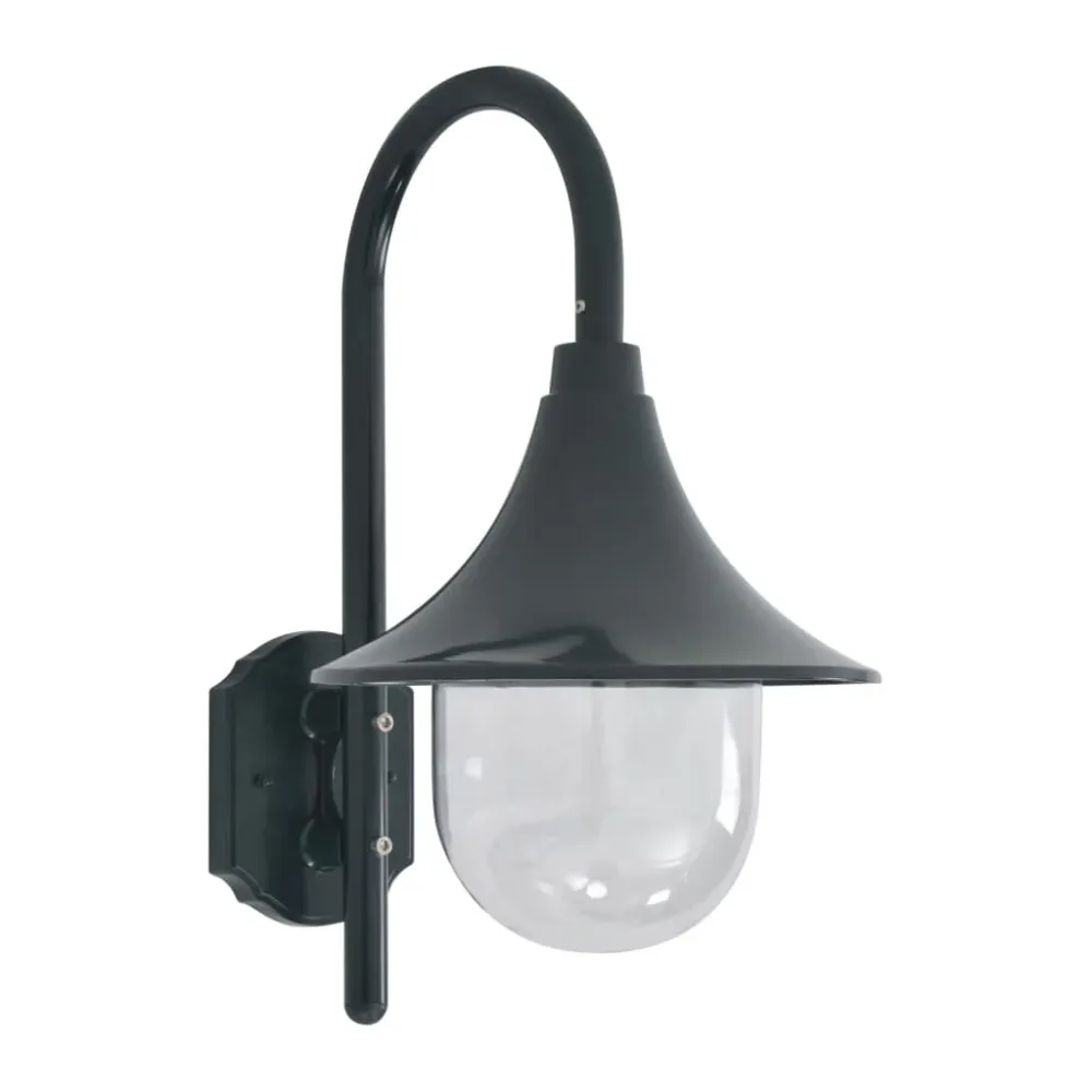 Candeeiro de parede para jardim E27 42cm alumínio verde apagado
