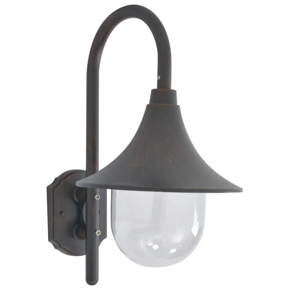 Candeeiro de parede para jardim E27 42 cm alumínio âmbar escuro