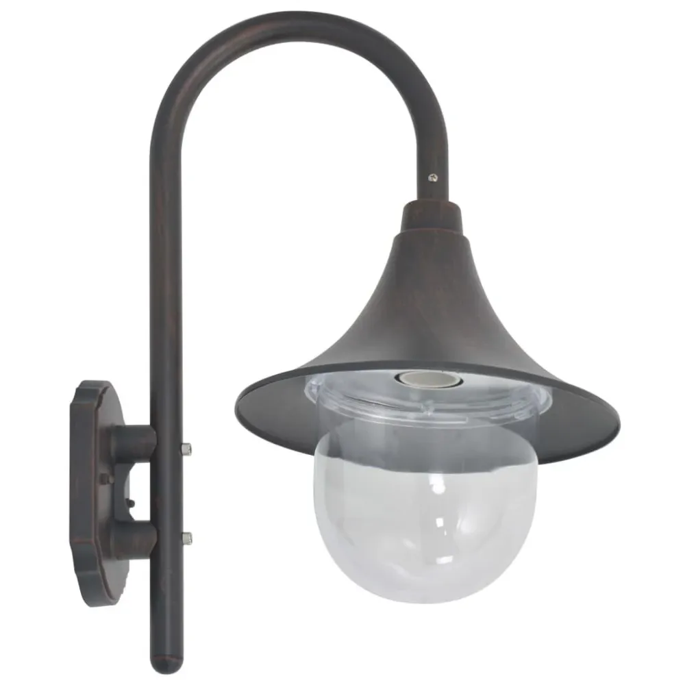 Candeeiro de parede para jardim E27 42 cm alumínio âmbar escuro